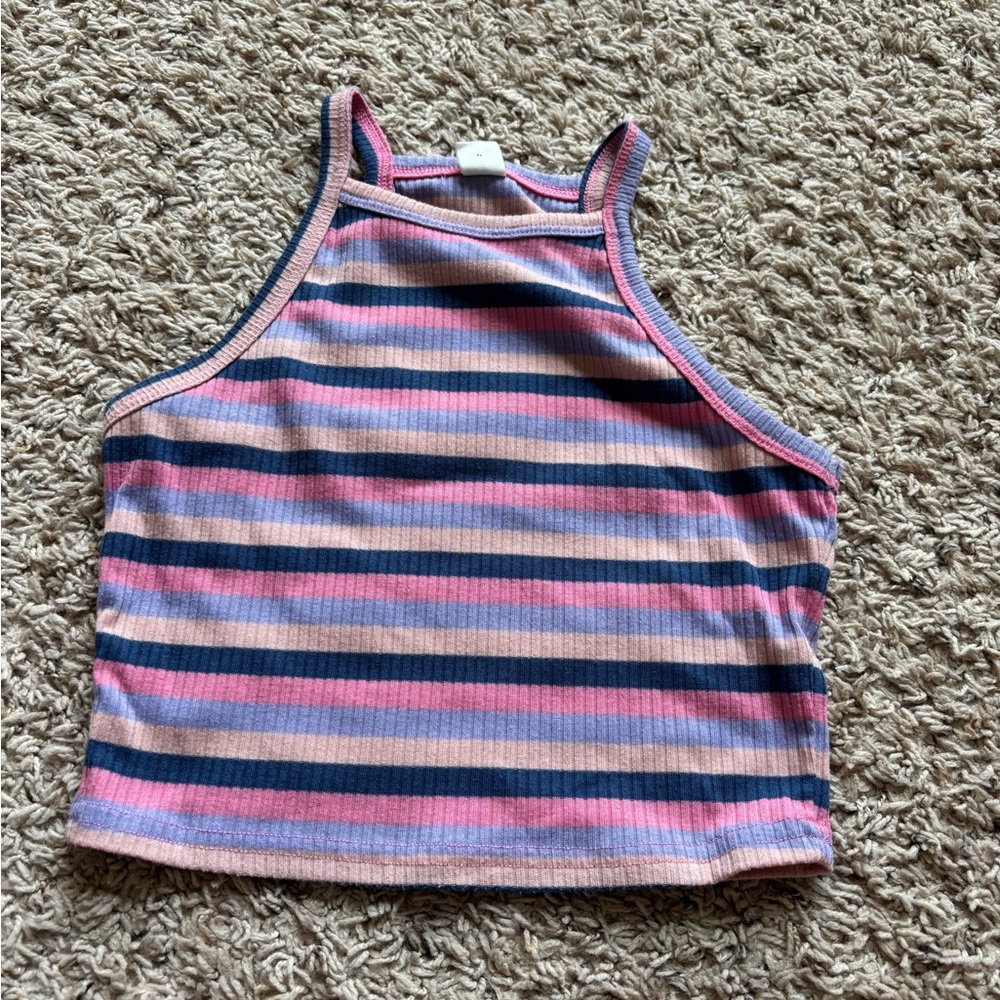 SHEIN Pink and Purple Striped Top